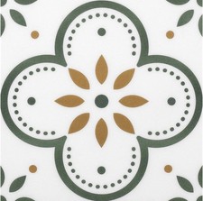 Peel and Stick Floor Tile Stickers Dark Green Floral Vinyl 7.8 x 7.8 in 10 Pack