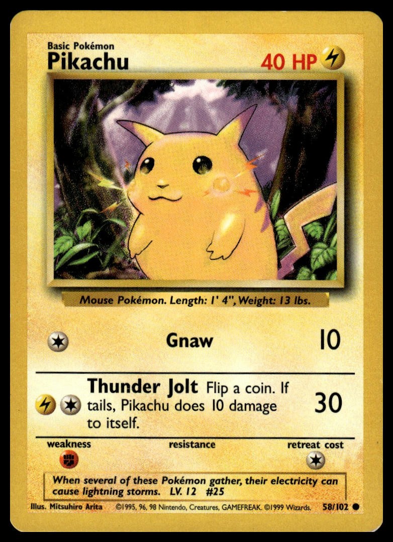 Pikachu #058/102 Miscellaneous Cards & Products tcg Pokemon