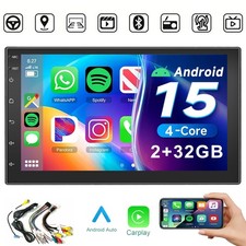 Android 15 7" Double Din Car Stereo Head Unit Touch Screen Car Radio GPS CarPlay