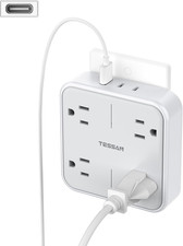 Multi Plug Outlet Extender, TESSAN 4 Outlet Splitter 3 USB Wall Charging Ports