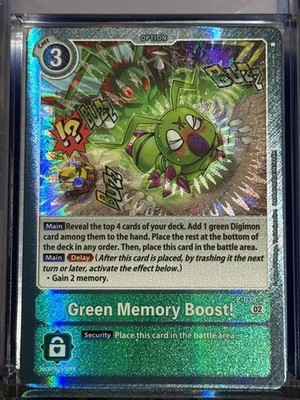 Green Memory Boost! P-38 Digimon Card Game Super Rare NM