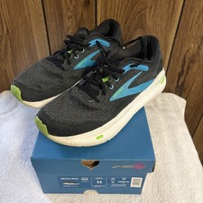 BROOKS GHOST MAX RUNNING SHOE MENS SIZE US 10 BLACK/ATOMIC BLUE/JASMINE