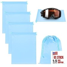 Ski Goggle Bag, Soft Microfiber Pouch Bags Case with 10.6" x 7.1" Light Blue