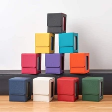 120-Card Magnetic Deck Box PU Leather Storage Case for MTG TCG PTCG - Multiple C