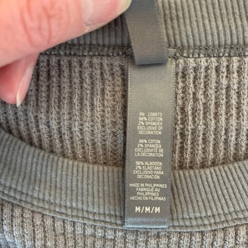 SKIMS Damen Langarm Rippstrick Oversize Top Größe M Smoke Baumwolle Lounge - Bild 4 von 7
