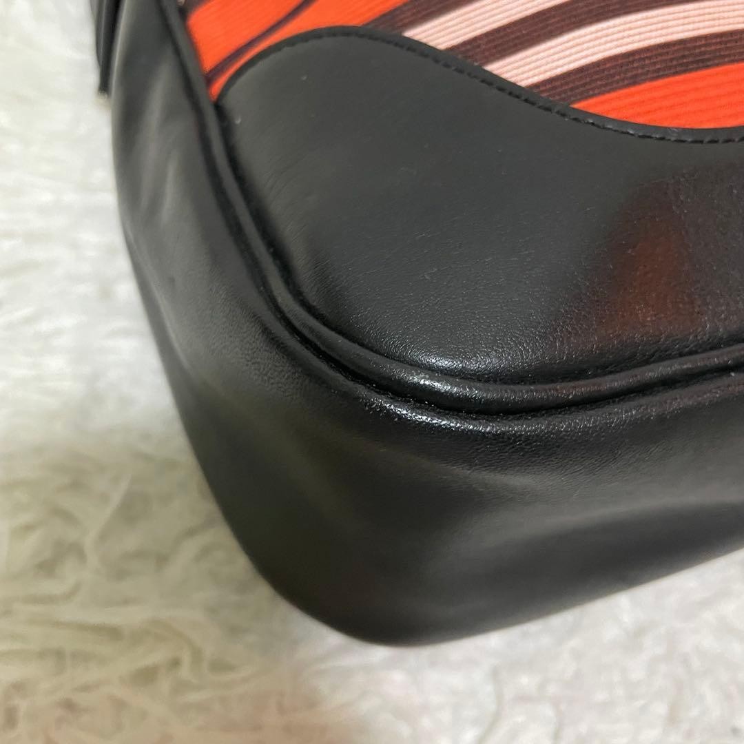 Burberry Blue Label One Shoulder Bag Red Border Canvas Leather Hobo Bag New thumbnail 16