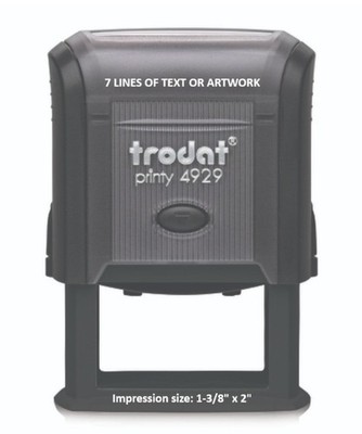 Trodat 4929 - 7 Lines of Text or Artwork - Custom Rubber Self-Inking Stamp