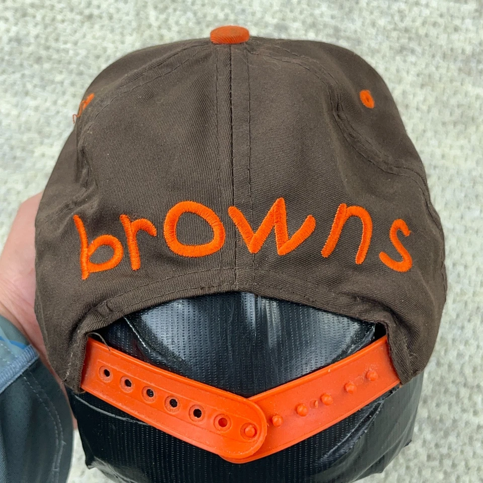 Vintage Cleveland Browns Hat Cap Snap Back Blockhead 90s NFL FootballYouth Kids - Image 2 of 4