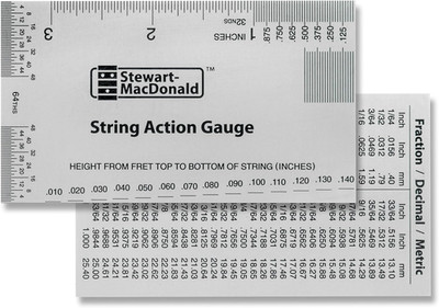 StewMac String Action Gauge And Ruler, Inches, Stainless Steel - Designed by Ste