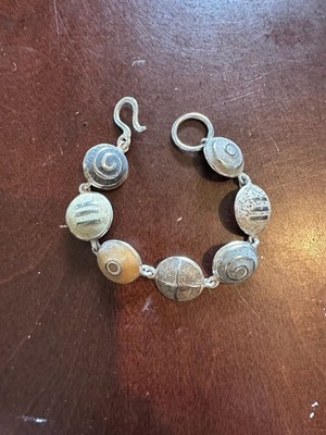URSO Sterling Silver Multi-Charm Disc Bracelet