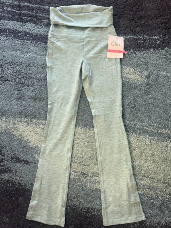 NWT 2 Pairs Athleta Girl Roll Waistband Flutter Flare Pants Soft Powervita Flare
