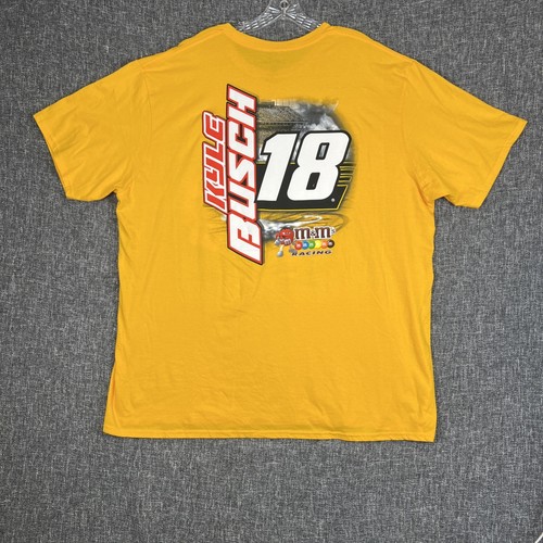 NASCAR Shirt Mens 3XL Yellow Kyle Busch 18 Racing M&Ms Racing Tee NWT *READ* - Picture 8 of 11