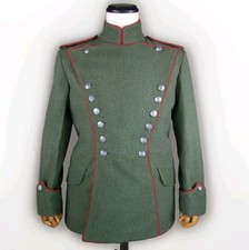 Imperial German Military Tunic Feldgrau Wool WWI Style Waffenrock Red Piping