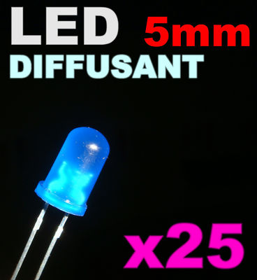 LED 3mm Précâblé 12V Bleu Diffusant - Foto 4