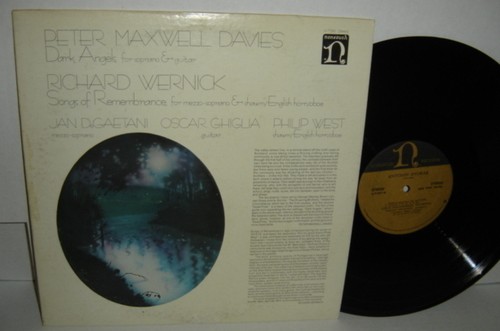 JAN DeGAETANI Peter Maxwell Davies Dark Angels 1977 LP Nonesuch Oscar Ghiglia
