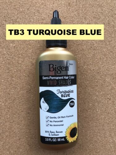 HOYU BIGEN SEMI-PERMANENT COLOR TB3 TURQUOISE BLUE  with COCONUT,ARGAN OILS - Picture 1 of 3
