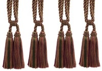 DÉCopro Doppel Quasten Quaste Zugband, Farbe #P51 - Ernte Brown [ Set Mit 4]