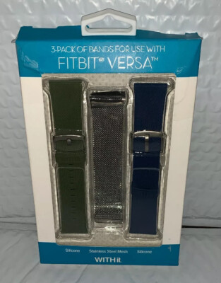 WITHit Band Kit for Fitbit Versa Silver Olive Navy 819856015454| eBay