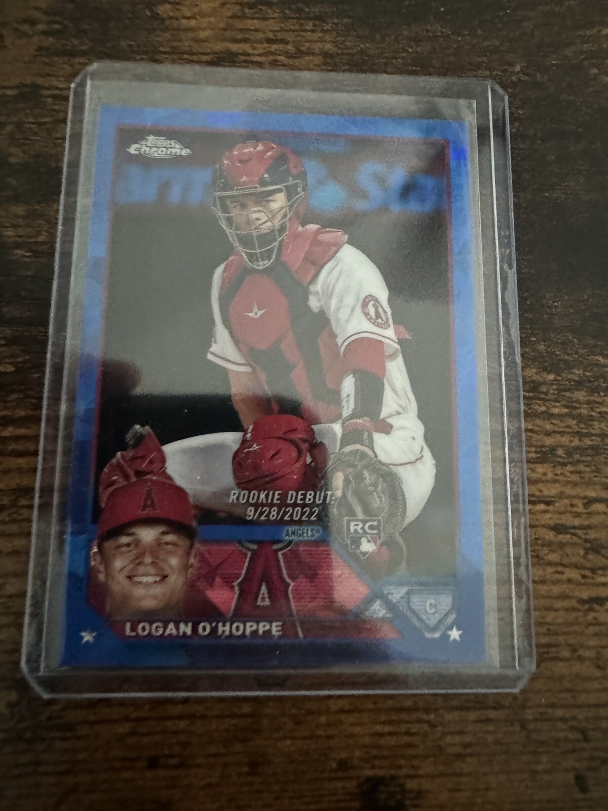 2023 Topps Chrome Update Sapphire Logan O'Hoppe USCS93 Rookie Debut