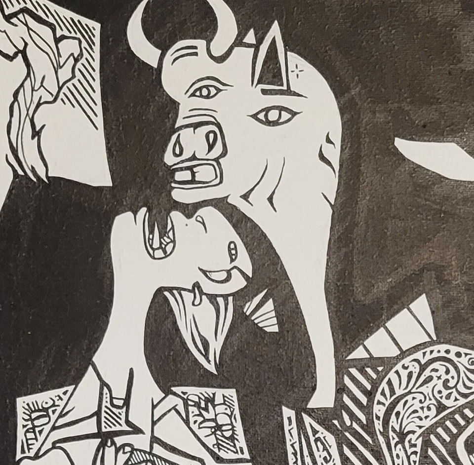 Guernica от Пабло Пикассо 3 шт. растянутый холст печать настенное искусство декор 16 X 36 - Изображение 3 из 4