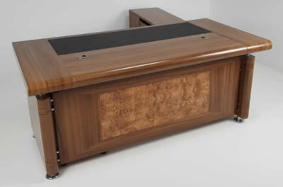 Large Oak Executive Office Desk 3 Piece Set 1 6m 1 8m 2 0m 2 4m Or