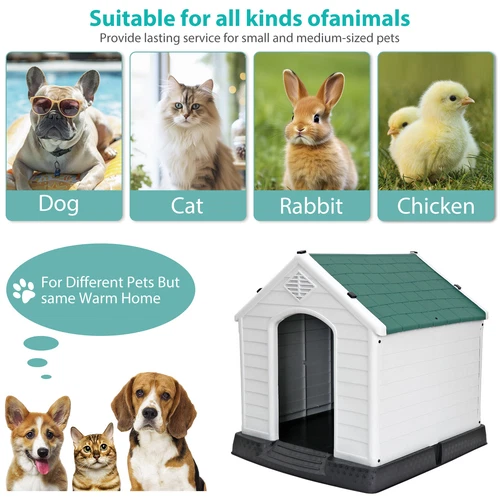 28 Zoll/32 Zoll H Outdoor Hundehaus wetterfest Tierheim Hundeheuche 4 Farben - Bild 70 von 73