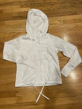 ZYIA Wmn’s Active Leopard Hooded Bomber White Jacket Windbreaker Lightweight XS