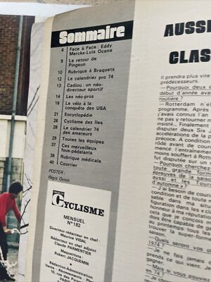 Miroir Du CYCLISME N° 181 de Janvier 1974 - Poster absent