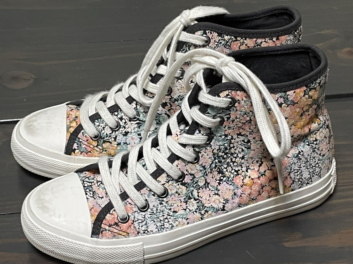 American Eagle Women's High Top Sneakers Size Lace Up Floral