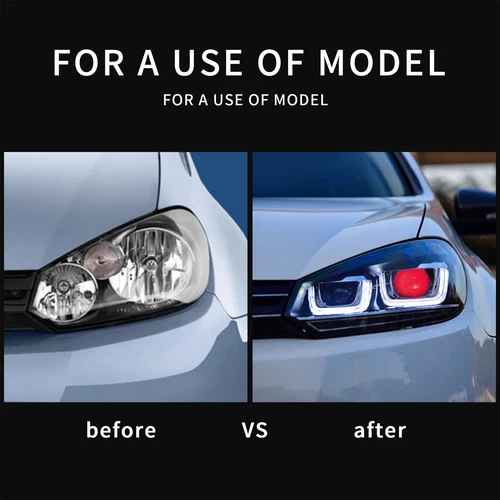 VLAND Demon Eye LED Headlights For 2010-2014 Volkswagen Golf6 MK6 w/Sequential - Bild 9 von 14
