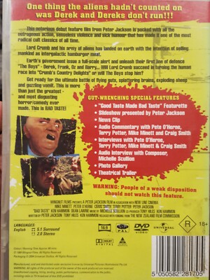 BAD TASTE RARE DVD HORROR CULT FILM PETER JACKSON NZ CLASSIC MOVIE