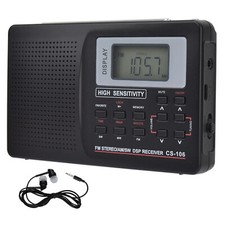Black Digital Radio LCD Display FM/AM/SW/MW Full Frequency Receiver CS-106