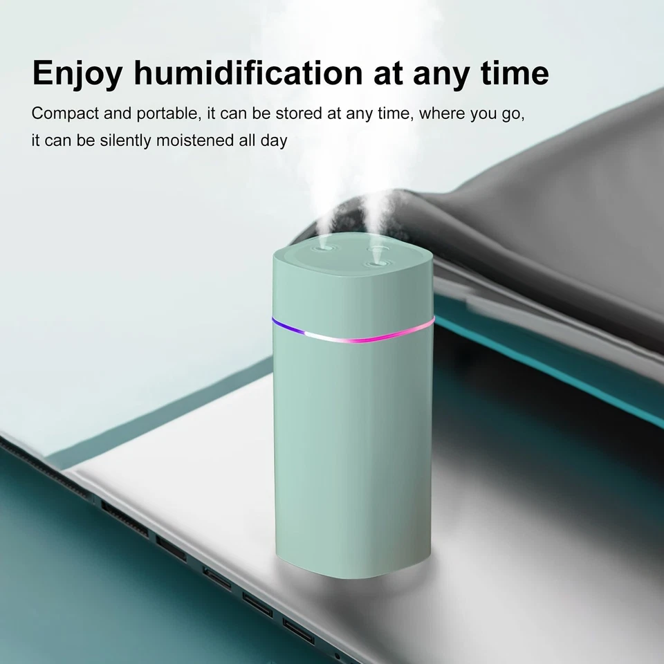 Portable Mist Humidifier; 600ml Small Desk Cool Mini Humidifier With Colorful Ni - Image 4 of 4