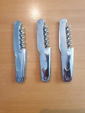 3 corkscrew bottle openers German knives Dreizack chrome metal 12 cm