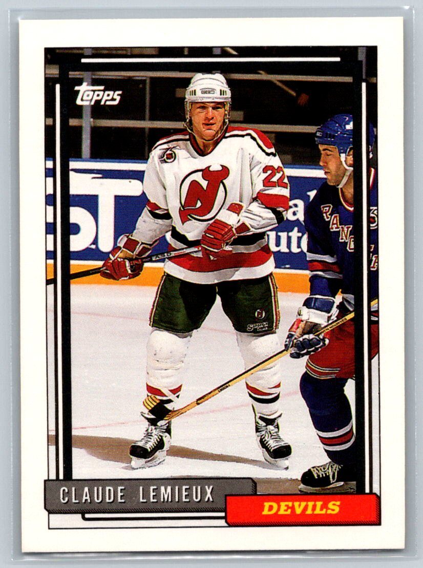 1992-93 Topps #43 Claude Lemieux New Jersey Devils Hockey Card | eBay