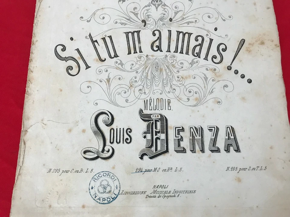VINTAGE ANTIQUE PARTITURA SHEET MINI BOOK SI TU M AMAIS VERA MARTYNOW LOUIS DENZ - Image 3 of 4