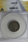 1925  .05  ANACS   G 4   Buffalo Nickel, Indian Nickel, 5 Cent Piece