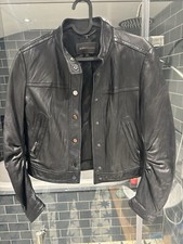 Bcbg Max Azria Leather Jacket Black Size Small Biker Jacket