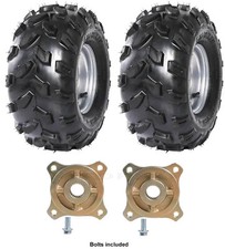 Pair 18x9.50-8 Tires Rims 8" Wheels Rear Axle Hub Go Kart Quad ATV Golf Cart