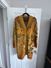 Ivko Nadica Rare Embroidered Coatigan Jacket Sz 38 Golden Corn Yellow Sundance