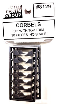 HO Scale Tichy Train 8129 30'' w/Top Trim Double ''S'' Corbels pkg (28)