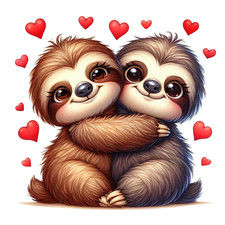 Wall Decal Sticker Sloth, Couple Valentine's Day Wall Sticker 18X18cm Large