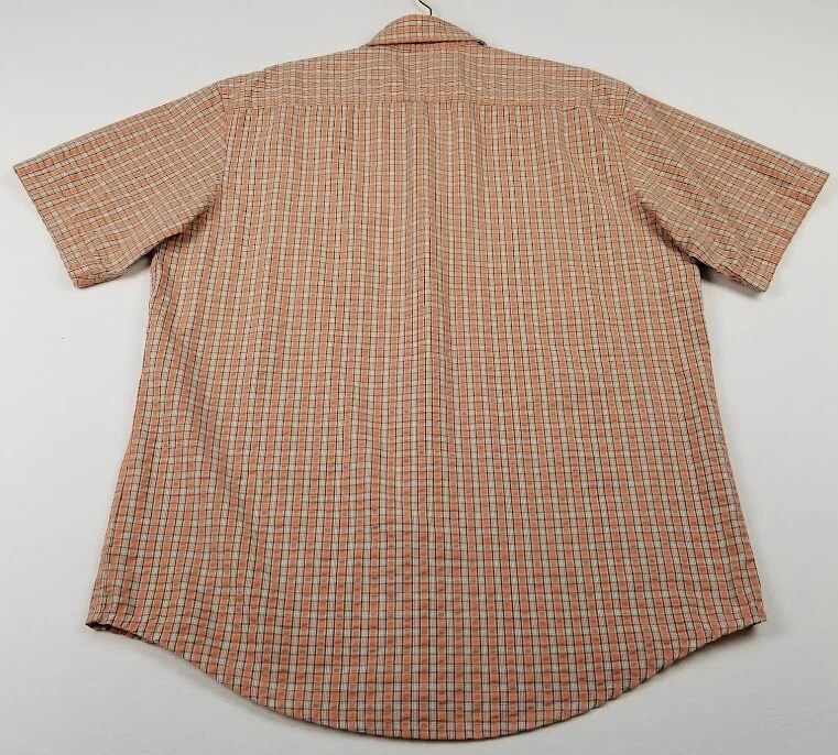 Camisa con botones G.H.Bass & Co. para hombre mediana bolsillo a cuadros manga corta Seersucker Foto 3 de 4