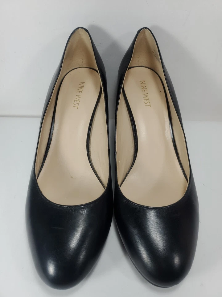 Zapatos sin cordones de vestir de cuero con cuña ISPY negros Nine West talla 9 M Foto 3 de 4