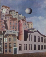 Original Signed Surrealist Montage by Mary Helen Horty - The Second Finger 9x12"