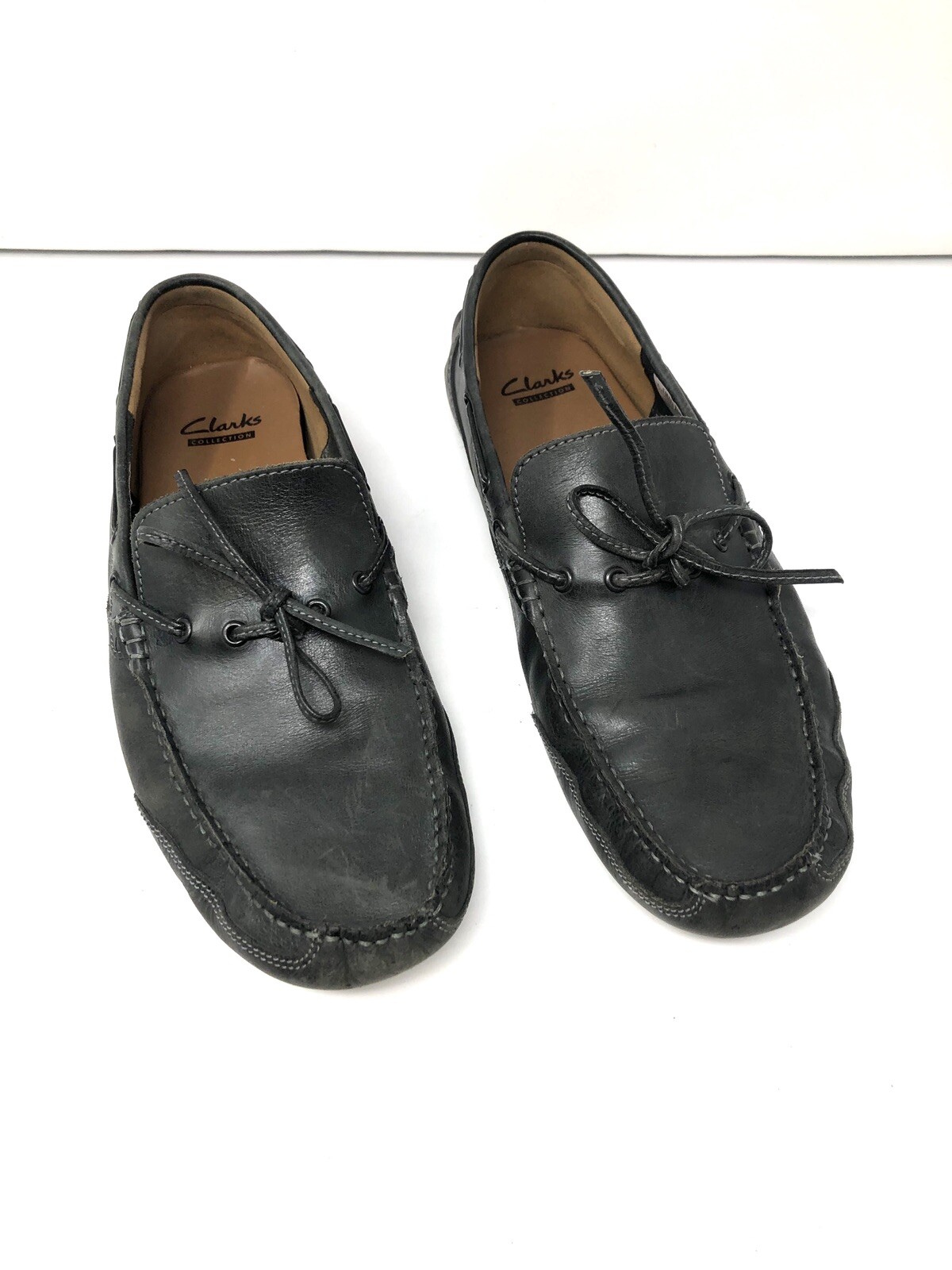 Clarks Ashmont Edge Grey Leather Slip 