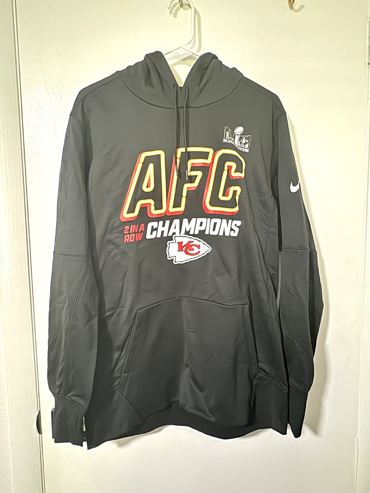 Felpa con cappuccio Nike uomo Kansas City Chiefs media 2 in fila Superbowl Champions