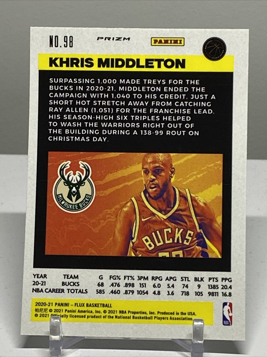 2020-21 Panini Flux Khris Middleton #98 Lazer Prizm | eBay