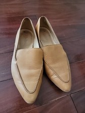 Madewell The Frances Skimmer Pointed Toe Loafers Tan Leather Womens Size 6 AH770