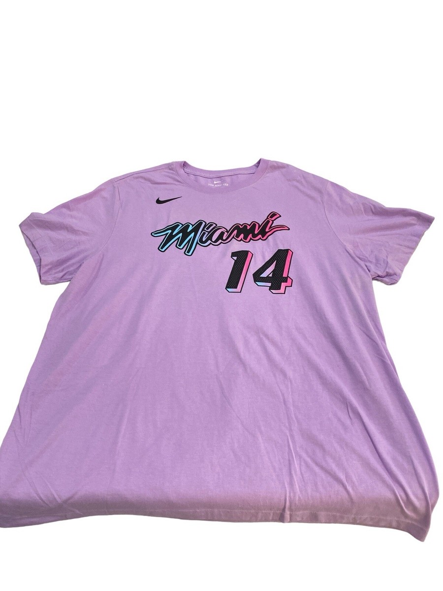 Preowned Nike NBA Miami Heat #14 Tyler Herro Neon Shirt Size XL R5
